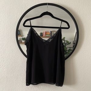 ZARA Basic Black Spaghetti Strap with Lace Top